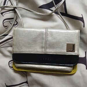Chic Silver and Black Crossbody Bag Wallet Size